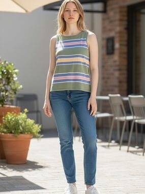 Ralph Lauren Striped Sleeveless Sweater Vest | Size L